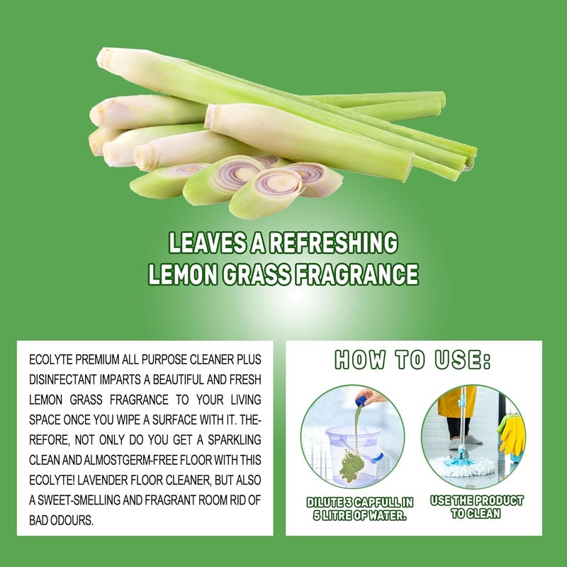 ECOLYTE+ منظف متعدد الاستخدامات الفاخر مع عشب الليمون - Image 3